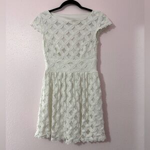 White Sundress Babydoll Style Lace Mini Dress